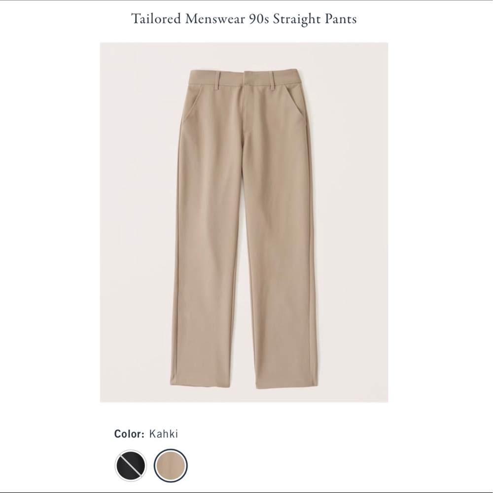 Abercrombie & Fitch Tailored Menswear 90s Straight Pants in Khaki